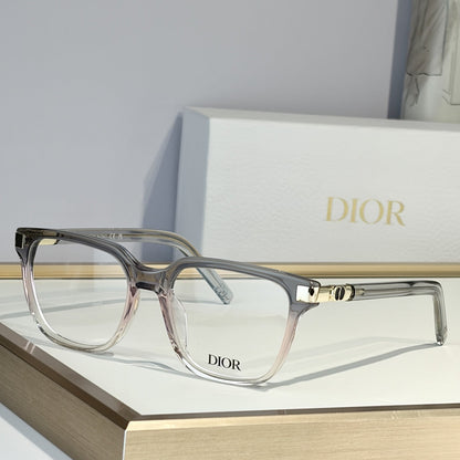 D**R Square Optical Eyeglasses Frame | Transparent Grey Acetate, Clear Lenses & Silver CD Logo Hinge | 6 Colorways