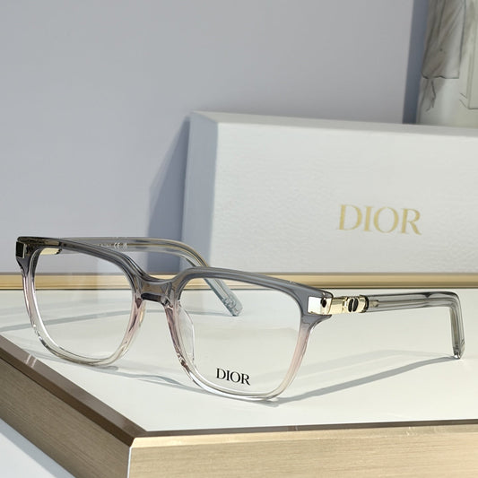 D**R Square Optical Eyeglasses Frame | Transparent Grey Acetate, Clear Lenses & Silver CD Logo Hinge | 6 Colorways