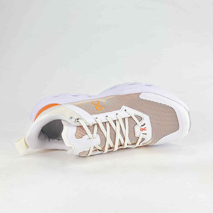 On Running Cloudmonster – White & Orange Unisex Maximum Cushion Road Running Shoes