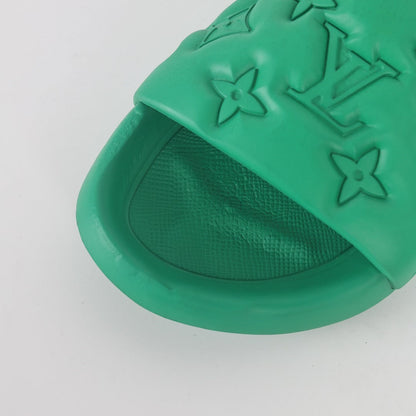 L***V Kelly Green Tonal Monogram Embossed Waterproof EVA Waterfront Wide Strap Slide Sandals — Spring Summer Boutique Limited Edition