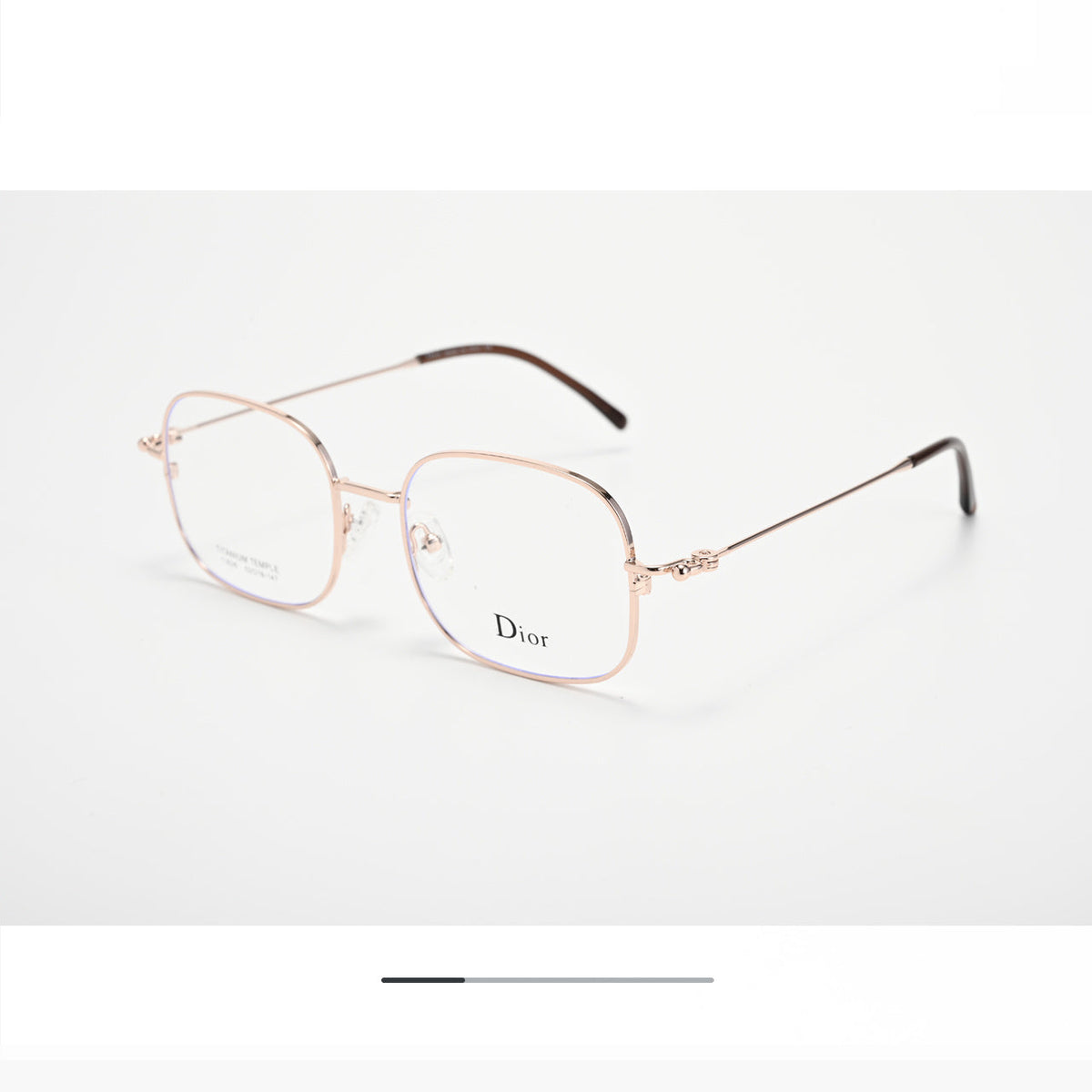 D**R Square Optical Eyeglasses Frame | Slim Metal Frame, Clear Lenses & Floral Silver Hinge | 4 Colorways
