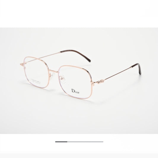 D**R Square Optical Eyeglasses Frame | Slim Metal Frame, Clear Lenses & Floral Silver Hinge | 4 Colorways