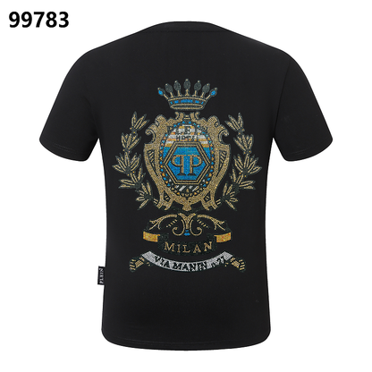 P**P Men's Summer Resort Logo Emblem T-Shirt | Black White