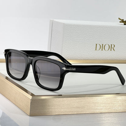 D**R BlackSuit Square Sunglasses | Havana Striped Acetate Frame, Dark Grey Lenses | Multiple Colors