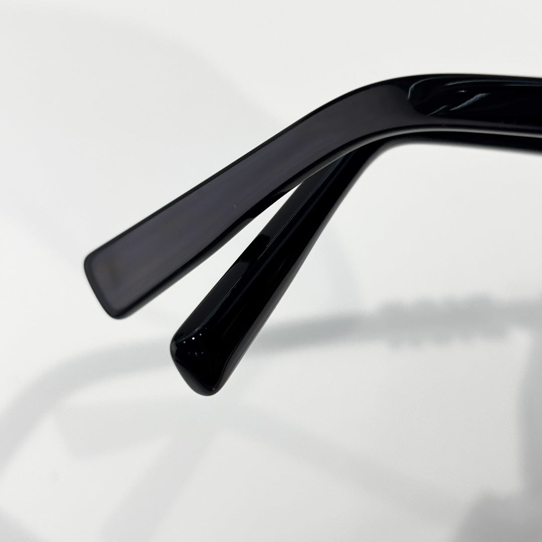 D**R Oversized Square Sunglasses | Gloss Black Acetate, Gold Crystal-Set DIOR Letter Temple, Gradient Grey Lenses, CD Monogram Print