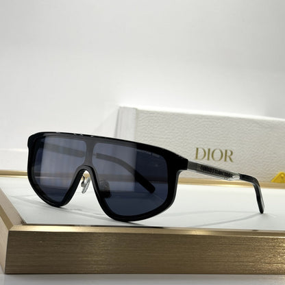 D**R Oversized Shield Visor Sunglasses | One-Piece Lens, Full Acetate Frame, Christian Dior Temple Lettering | 6 Colors incl. Crystal & Black