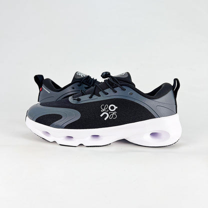 Loewe × On Cloudsolo – Unisex Lightweight Breathable Luxury Collaborative Running Shoes | Black & Slate Gray