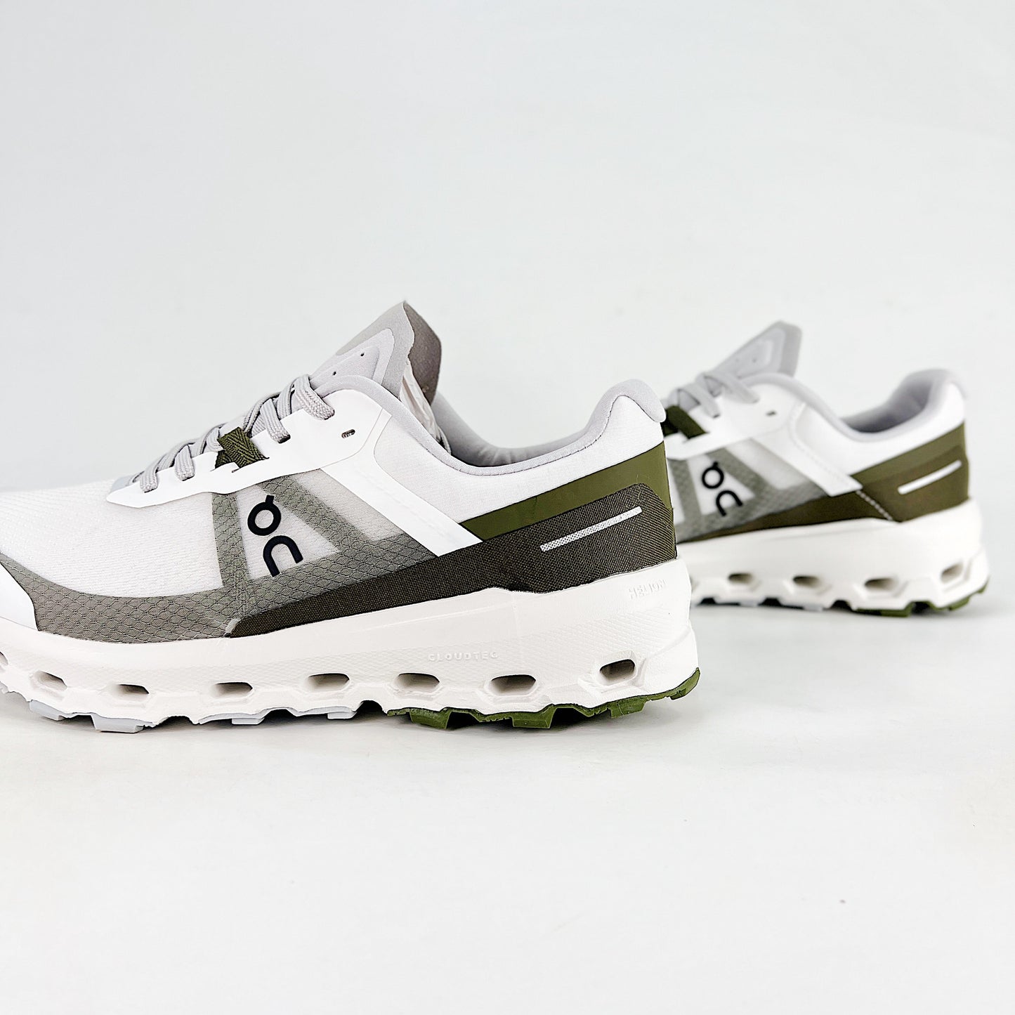On Running Cloudnova – White & Olive Green Unisex Lifestyle Running Shoes