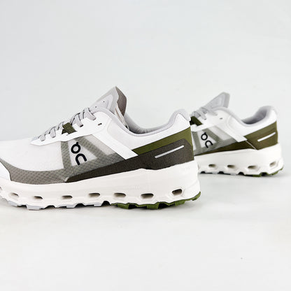 On Running Cloudnova – White & Olive Green Unisex Lifestyle Running Shoes