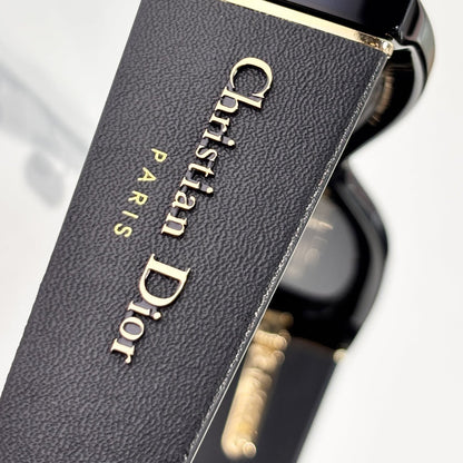 D**R Narrow Cat-Eye Sunglasses | Sleek Black Acetate Frame, Gold Hinge, Christian Dior Paris Temple, Flat Grey Lenses | Multiple Colors