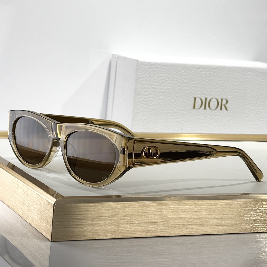 D**R MissDior S1U Narrow Cat Eye Sunglasses | Black Acetate Frame, Grey Gradient Lenses, Gold CD Logo Temple | Multiple Colors