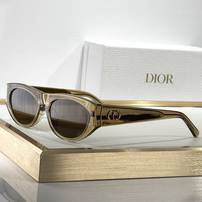 D**R MissDior S1U Narrow Cat Eye Sunglasses | Black Acetate Frame, Grey Gradient Lenses, Gold CD Logo Temple | Multiple Colors