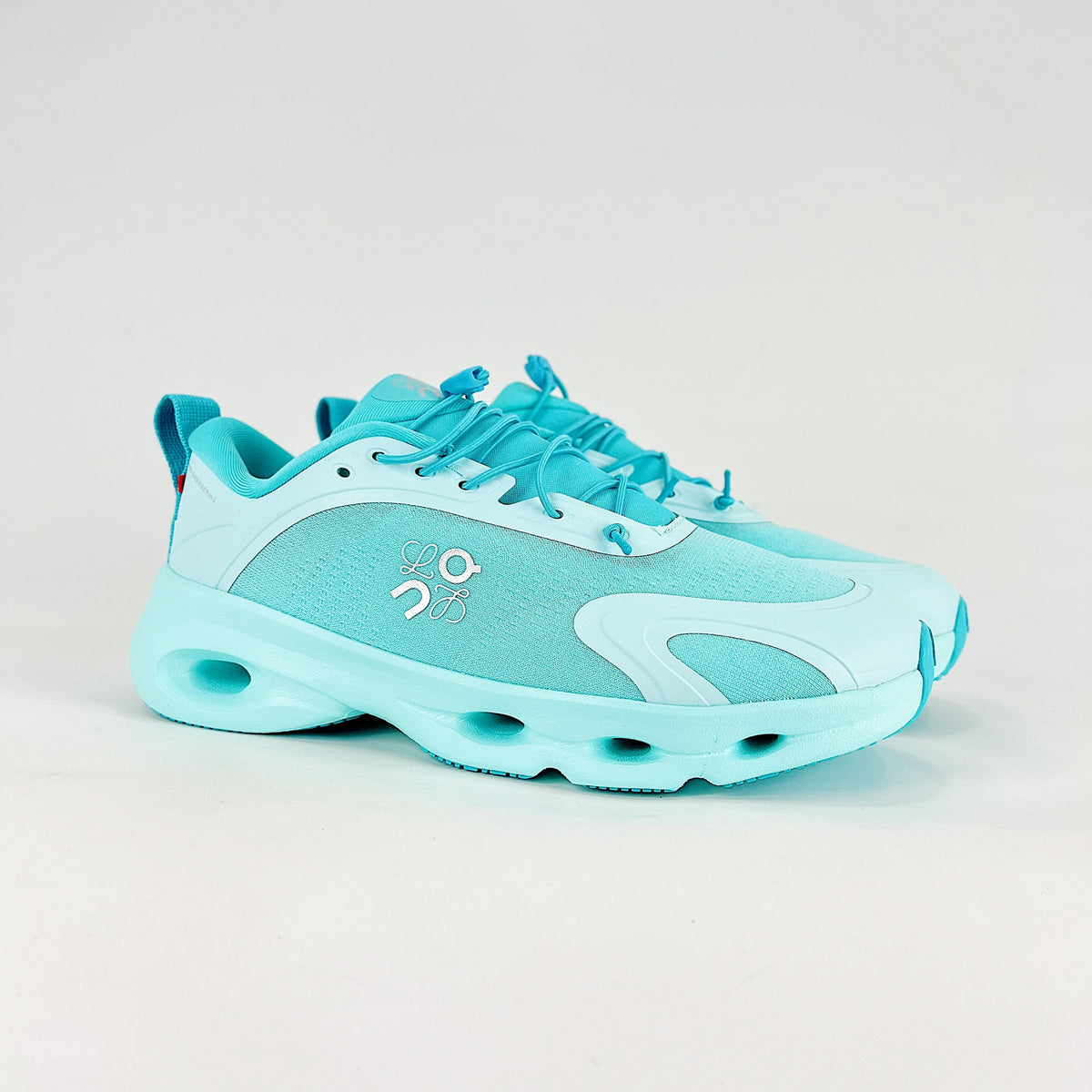 Loewe × On Cloudsolo – Unisex Lightweight Breathable Luxury Collaborative Running Shoes | Aqua Blue & Turquoise