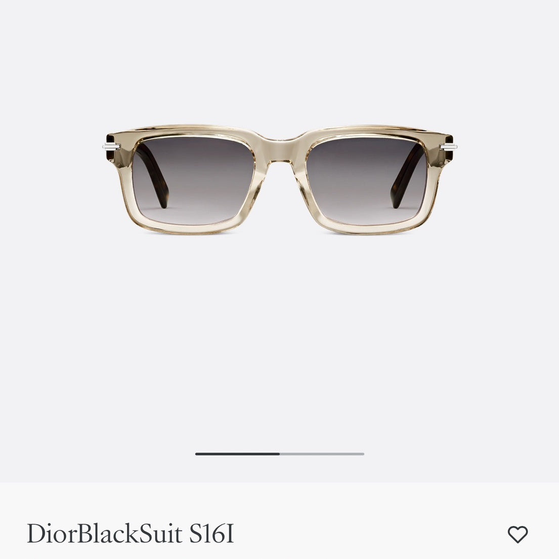 D**R BlackSuit Square Sunglasses | Crystal Acetate Frame, Tortoise Temples & Grey Gradient Lenses