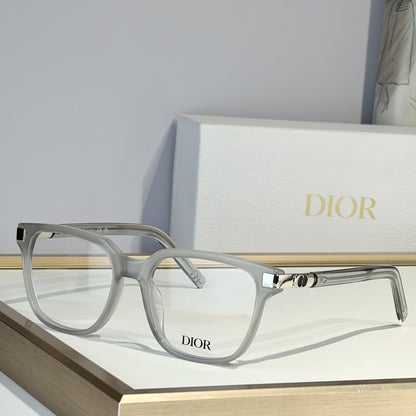 D**R Square Optical Eyeglasses Frame | Transparent Grey Acetate, Clear Lenses & Silver CD Logo Hinge | 6 Colorways