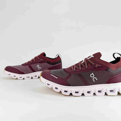 On Running Cloud 6 Versa – Burgundy, Black & White Unisex Lifestyle Running Shoes