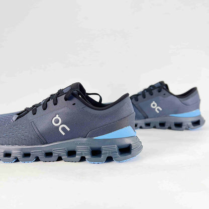 On Running Cloud X 4 – Dark Grey & Ice Blue Men's Training & Lifestyle Running Shoes