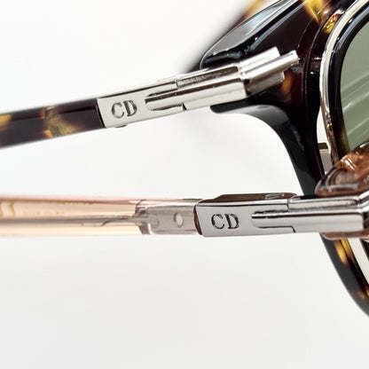 D**R DiorBlackSuit S1I Square Sunglasses | Transparent Smoke Blue Acetate Frame, Brown Lenses, Gold Metal | Multiple Colors