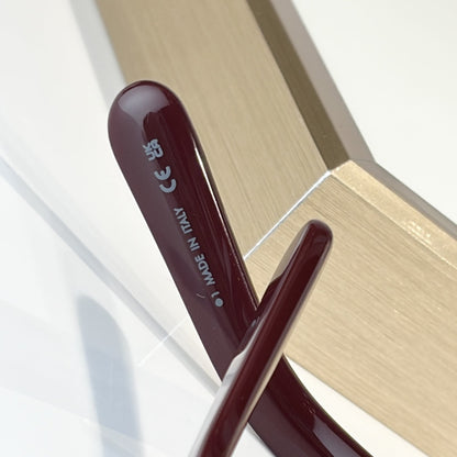 D**R Slim Rectangular Sunglasses | Burgundy Acetate Frame, Brown Lenses & Gold Logo Temple