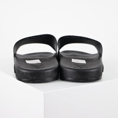 L***V Damier Ebene Waterfront Wide Strap Slide Sandals — Spring Summer Boutique Limited Edition