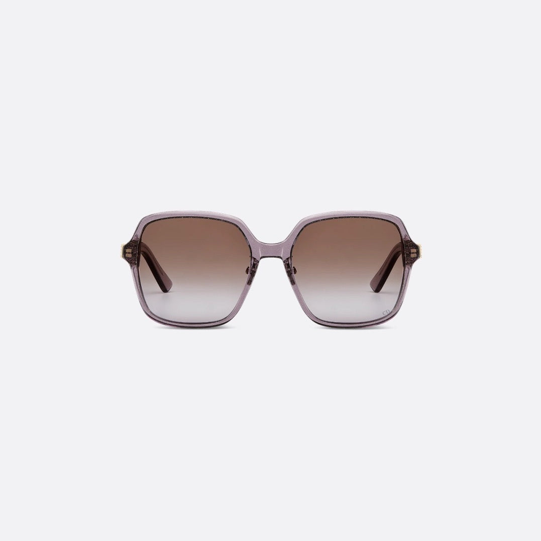 D**R DiorNuit A1U Oversized Square Sunglasses | Transparent Smoke Grey Acetate Frame, Brown Gradient Lenses, Gold DIOR Letter Temple | Multiple Colors
