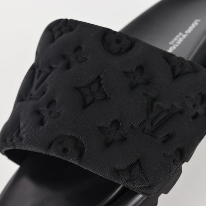 L***V All-Black Quilted Diamond Texture Wide Strap Slide Sandals — Spring Summer Boutique Limited Edition