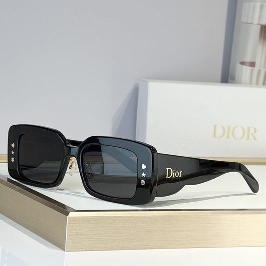 D**R Slim Rectangular Sunglasses | Acetate Frame, Gradient Lenses & Gold Logo Temple | 6 Colorways