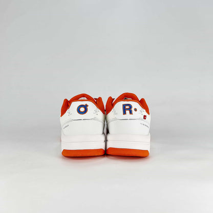 On THE ROGER CH Varsity – White & Flame Orange Unisex Premium Tennis-Inspired Lifestyle Sneakers