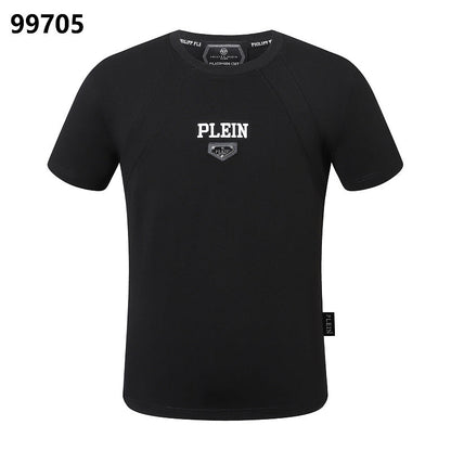 P**P Men's Platinum Cut Logo Emblem T-Shirt | Black White