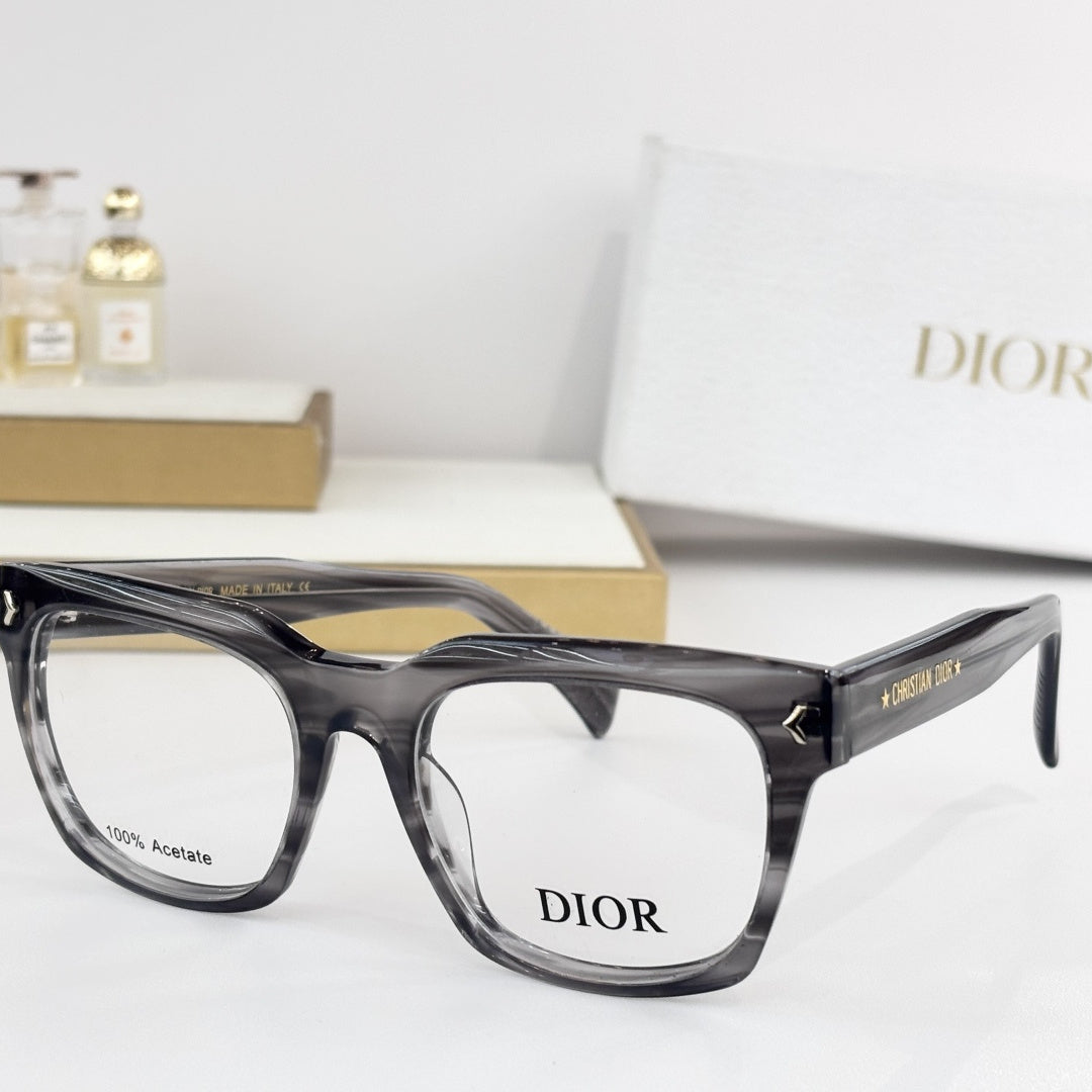 D**R DiorBlackSuit Optical Frames | Oversized Square Acetate Eyeglasses, Christian Dior Star Temple, Arrow Rivet | 5 Colors