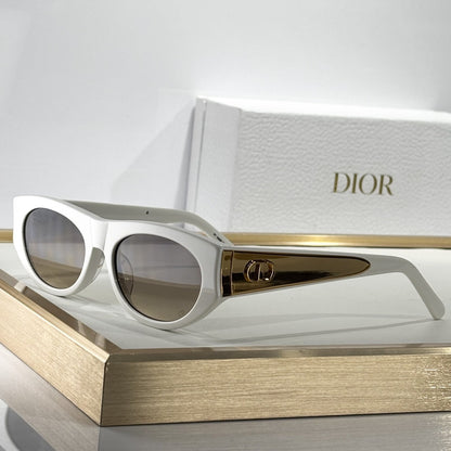 D**R MissDior S1U Narrow Cat Eye Sunglasses | Black Acetate Frame, Grey Gradient Lenses, Gold CD Logo Temple | Multiple Colors