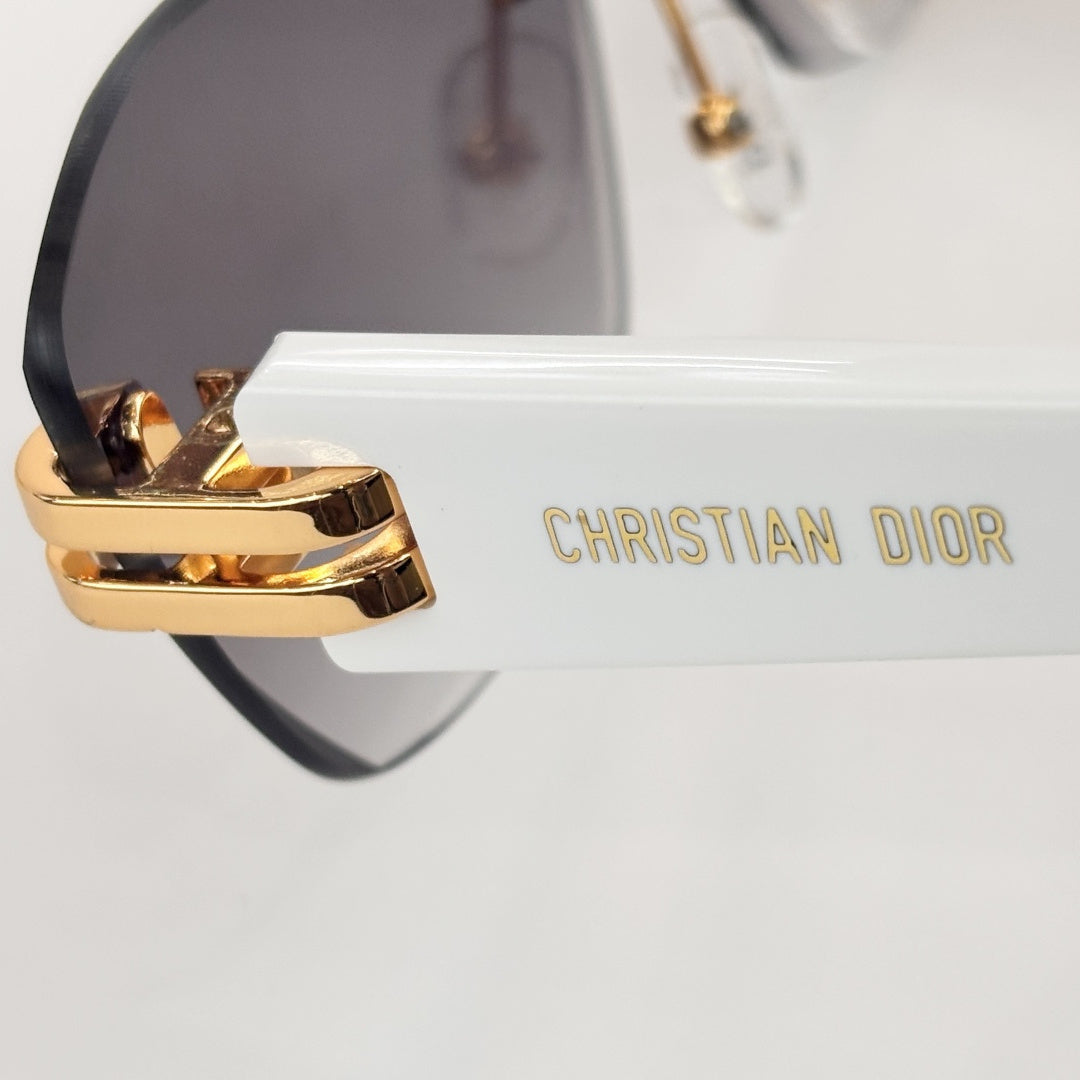 D**R Rimless Butterfly Sunglasses | Gold Wave Metal Nose Bridge, Triple-Bar Temple Connector, Tortoiseshell & Black Acetate | 6 Colors