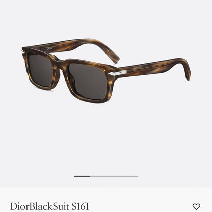 D**R BlackSuit Square Sunglasses | Havana Striped Acetate Frame & Dark Grey Lenses