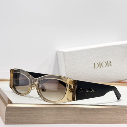 D**R DiorPacific S1U Sunglasses | Narrow Rectangle Acetate Frame, Christian Dior Paris Temple, Gold CD Hinge | 6 Colors
