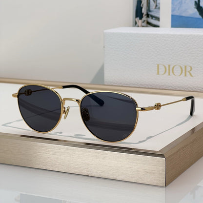 D**R Round Optical Glasses with Slim Rose Gold Metal Wire Frame, Clear Blue Light Lenses & 3D CD Logo Hardware