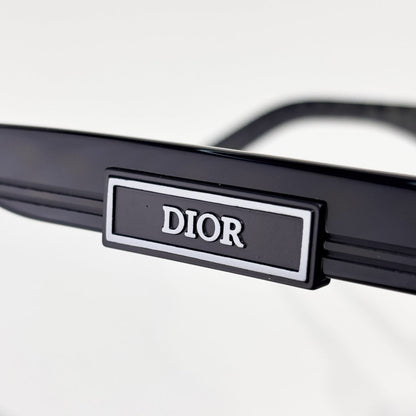 D**R DiorB23 S1I Flat Top Shield Sunglasses | Black Acetate Frame, Dark Grey Shield Lenses, DIOR Logo Plaque | Multiple Colors