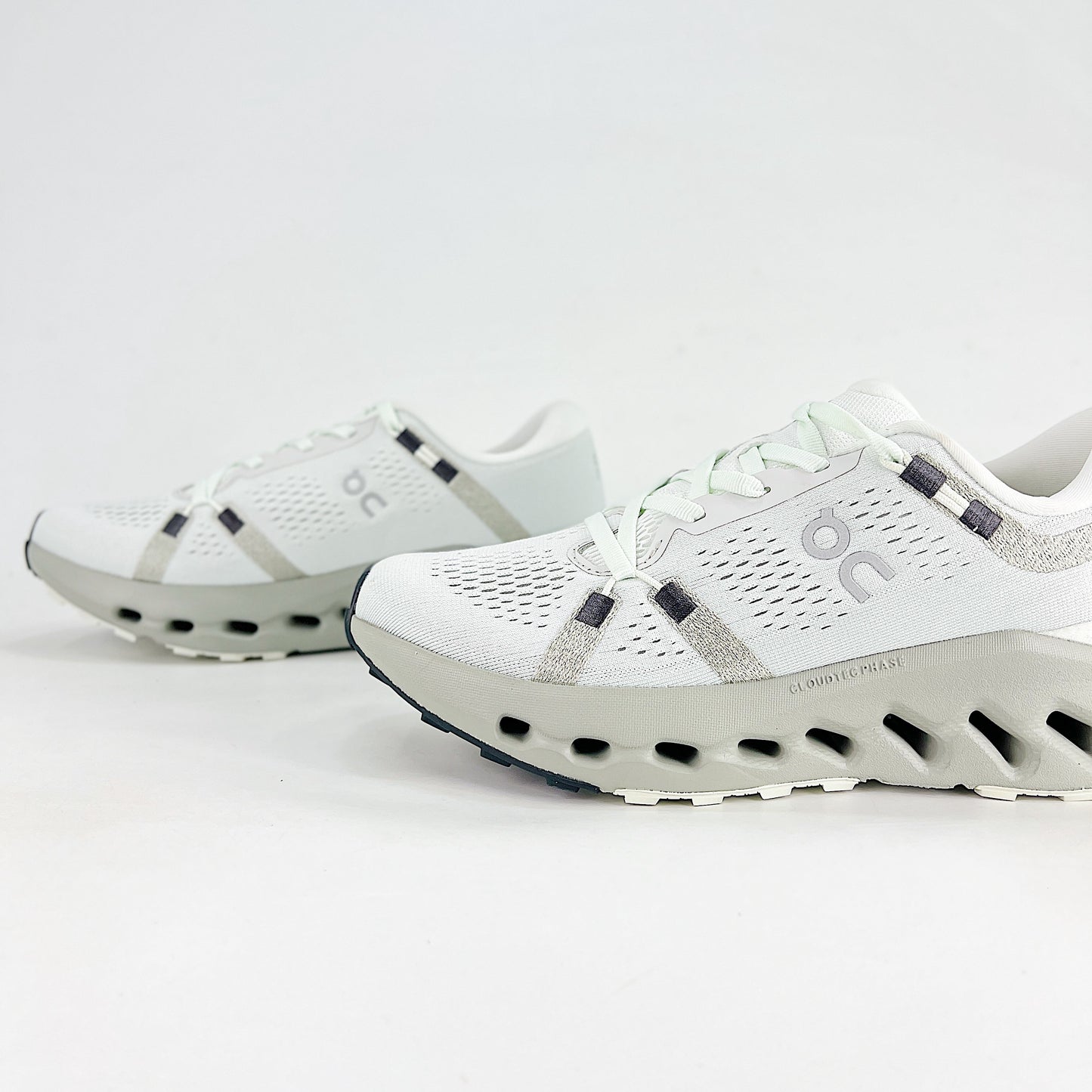 On Cloudsurfer 2 – White & Mineral Grey Unisex Soft Cushioned Breathable Running Shoes
