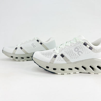 On Cloudsurfer 2 – White & Mineral Grey Unisex Soft Cushioned Breathable Running Shoes