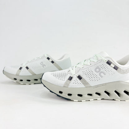 On Cloudsurfer 2 – Unisex Lightweight Breathable Soft Cushioned Road Running Shoes | White & Pearl Gray