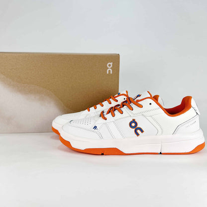 On THE ROGER CH Varsity – White & Flame Orange Unisex Premium Tennis-Inspired Lifestyle Sneakers