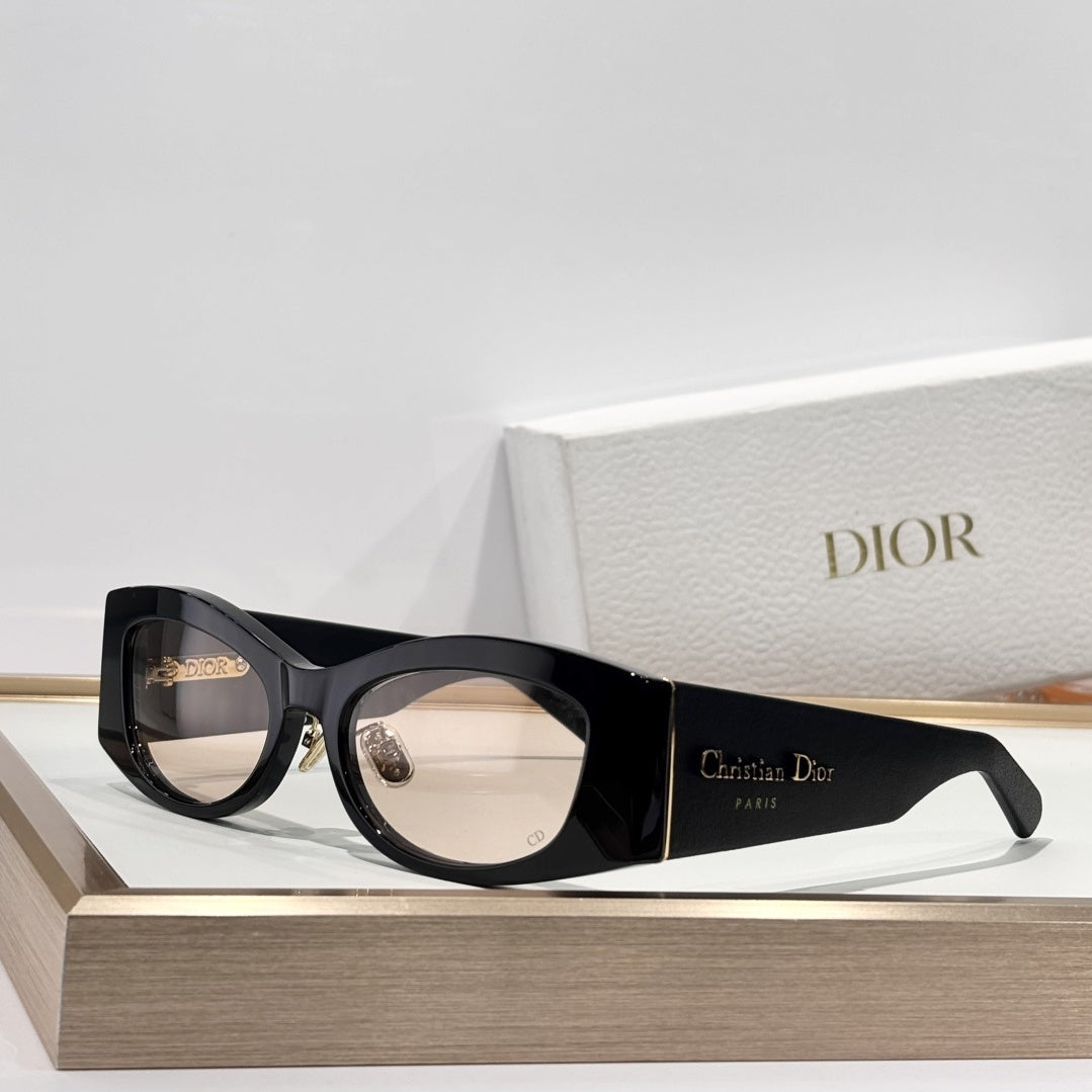 D**R DiorPacific S1U Sunglasses | Narrow Rectangle Acetate Frame, Christian Dior Paris Temple, Gold CD Hinge | 6 Colors