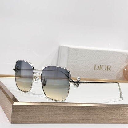 D**R Oversized Square Sunglasses | Gold Metal Frame, Double Pearl Hinge, Multi-Gradient Lenses | 6 Colors