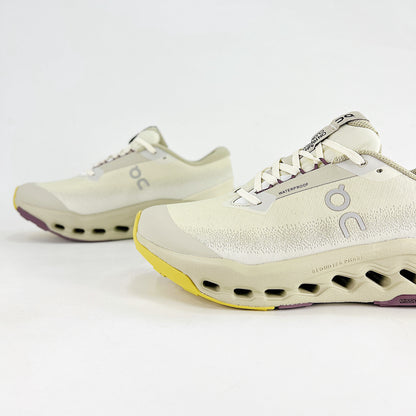 On Cloudsurfer Trail 2 Waterproof – White & Sand Unisex Soft Cushioned Waterproof Trail Running Shoes