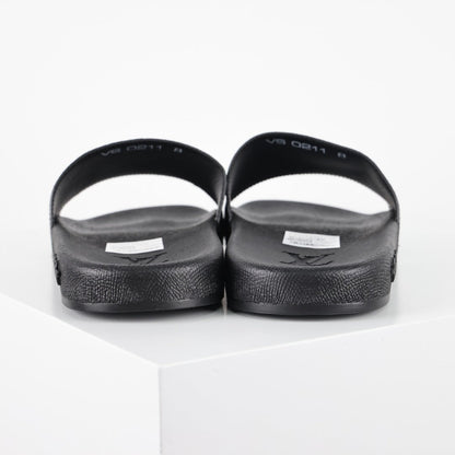 L***V Black White All-Over Oversized Monogram Waterfront Wide Strap Slide Sandals — Spring Summer Boutique Limited Edition