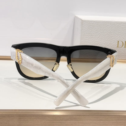 D**R Square Cat-Eye Sunglasses | 6 Colors incl. Black & White Two-Tone, CD Letter Hinge, Gradient & Flat Lenses