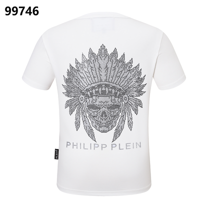 P**P Men's Smart Casual Logo Emblem T-Shirt | Black White