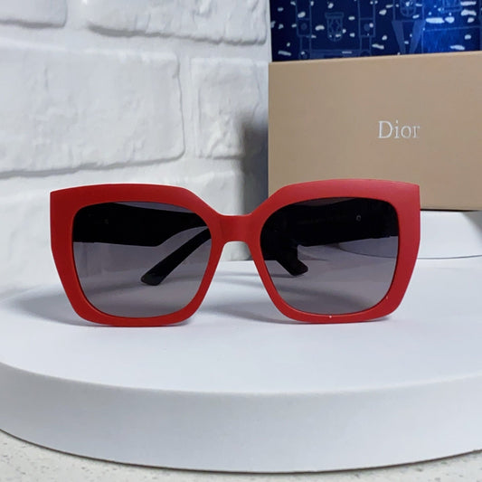 D**R Oversized Square Sunglasses | Red & Black Two-Tone Frame, Grey Gradient Lenses & 3D Logo Temple | 4 Colorways