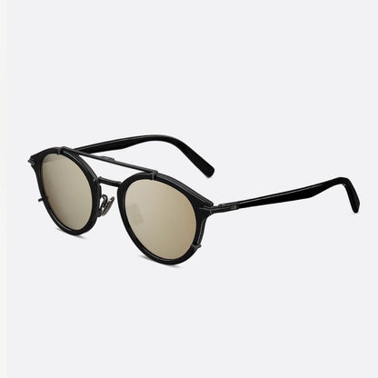 D**R DiorSignature R1U Round Sunglasses | Cream Acetate Frame, Gold Mirror Lenses, Double Bridge | Multiple Colors
