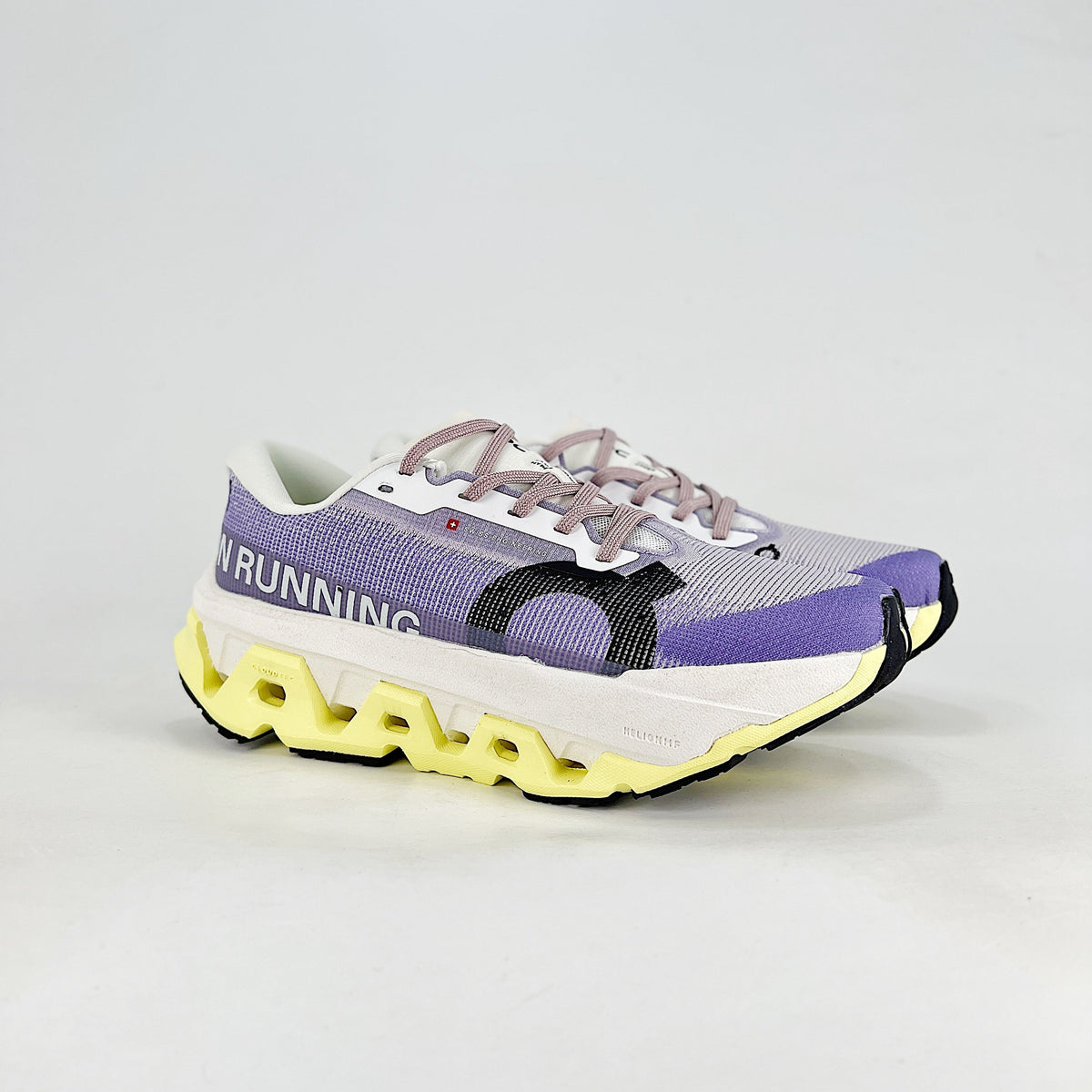 On Cloudmonster 3 – Women's Lightweight Breathable Maximum Cushioning Running Shoes | Lavender & Neon Yellow