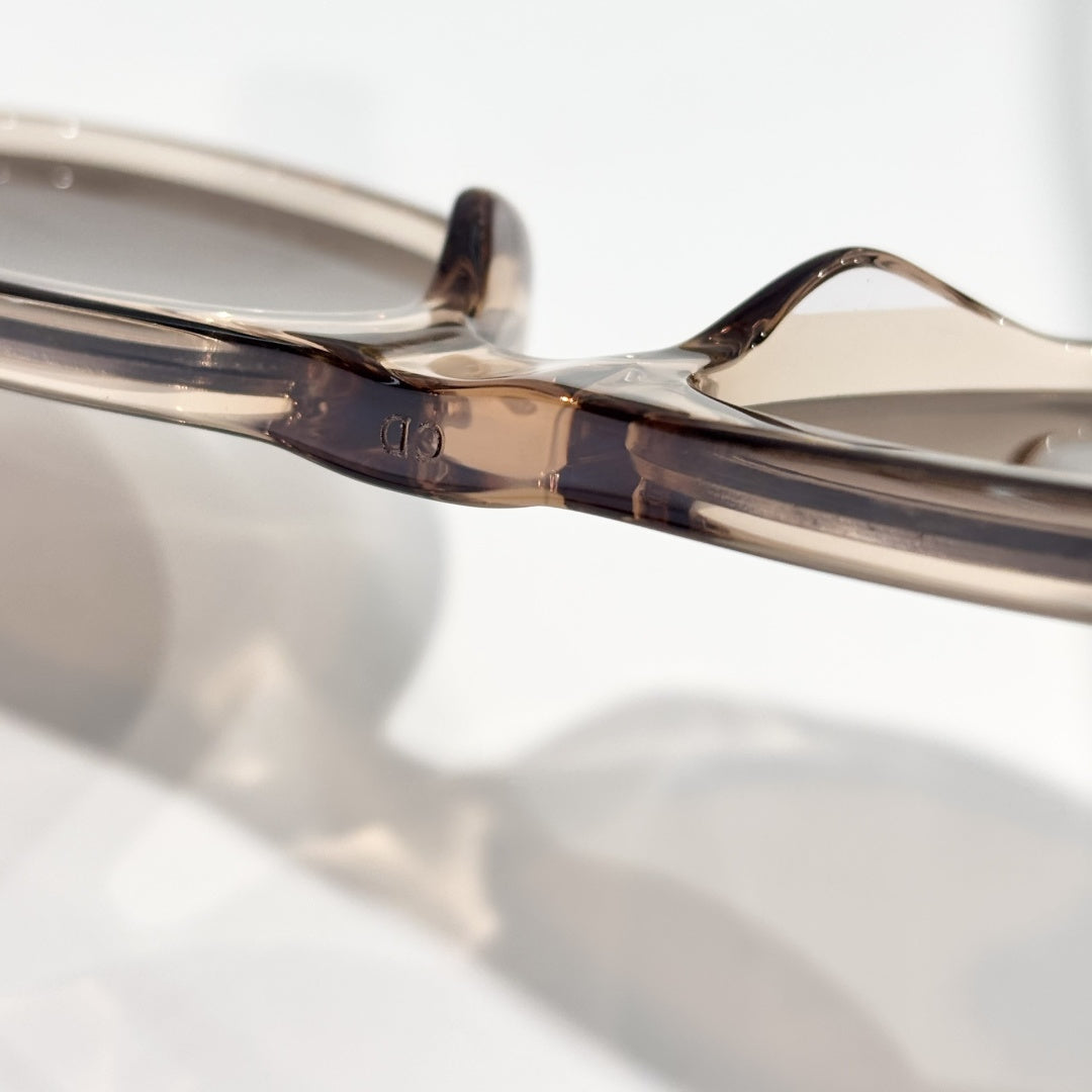 D**R DiorBlackSuit S6U Sunglasses | Transparent Champagne Acetate Square Frame, Brown Lenses, Signature Metal Hinge | Multiple Colors